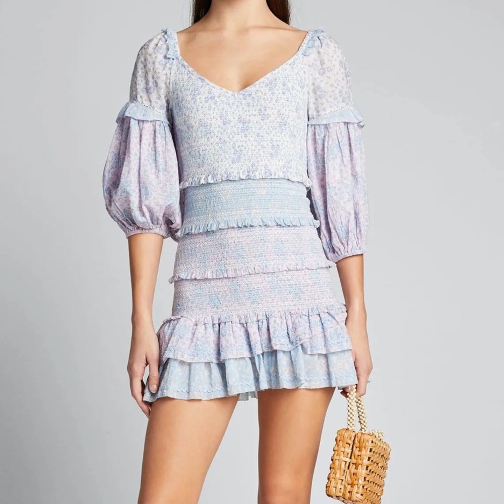 🚨Last Call!!!🚨LoveShackFancy Ensley Mini Dress in Blueberry Dust 🎀🤍
